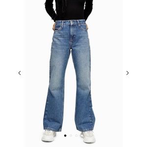 NWT Topshop high waisted rigid 90s flare jeans 28”